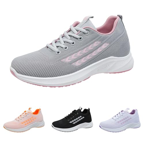 OrthopäDische Gedämpft Sportschuhe Flying Woven Turnschuhe Sneaker FüR Damen Damen Mesh Hollow Sports Mesh Einzelschuhe Freizeit Laufschuhe Leichte BarfußSchuhe Hallenturnschuhe MäDchen von Generisch