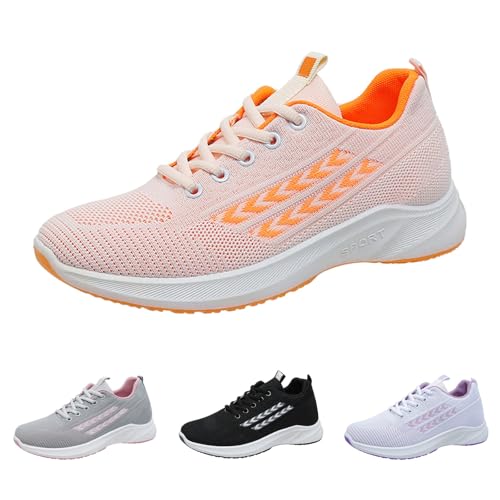 OrthopäDische Gedämpft Sportschuhe Flying Woven Turnschuhe Sneaker FüR Damen Damen Mesh Hollow Sports Mesh Einzelschuhe Freizeit Laufschuhe Leichte BarfußSchuhe Hallenturnschuhe MäDchen von Generisch