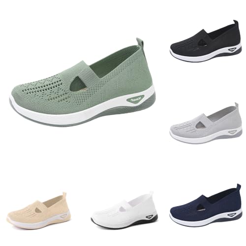 Orthopädische Damenschuhe Wanderschuhe Leichte H-Typ Mesh-Schuhe Atmungsaktiv Memory Foam Walkingschuhe Slip-On Sommer Bequem Sportschuhe Flach Sneaker Sommerschuhe Green 39 Orthopädische Damenschuhe Wanderschuhe Leichte H-Typ Mesh-Schuhe Atmungsaktiv Memory Foam Walkingschuhe Slip-On Sommer Bequem Sportschuhe Flach Sneaker Sommerschuhe Green 39 von Generisch