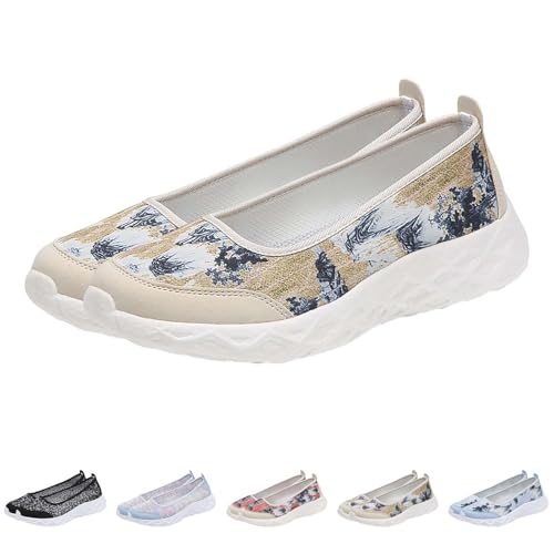 Orthopädische Freizeitschuhe für Damen, breite Passform, weich, bequem, atmungsaktiv, Netzstoff, leicht, athletisch, Walking-Turnschuhe mit Fußgewölbeunterstützung, Memory-Schaum, gelb, 40 EU Orthopädische Freizeitschuhe für Damen, breite Passform, weich, bequem, atmungsaktiv, Netzstoff, leicht, athletisch, Walking-Turnschuhe mit Fußgewölbeunterstützung, Memory-Schaum, gelb, 40 EU von Generisch