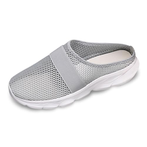 Orthopädische Hausschuhe Damen Clogs Gesundheitsschuhe Diabetiker Atmungsaktive Vermascht Turnschuhe Slip On Walkingschuhe Hausschuhe Air Cushion Freizeit Sommerschuhe Grey 39 von Generisch