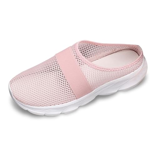 Orthopädische Hausschuhe Damen Clogs Gesundheitsschuhe Diabetiker Atmungsaktive Vermascht Turnschuhe Slip On Walkingschuhe Hausschuhe Air Cushion Freizeit Sommerschuhe Pink 37 von Generisch