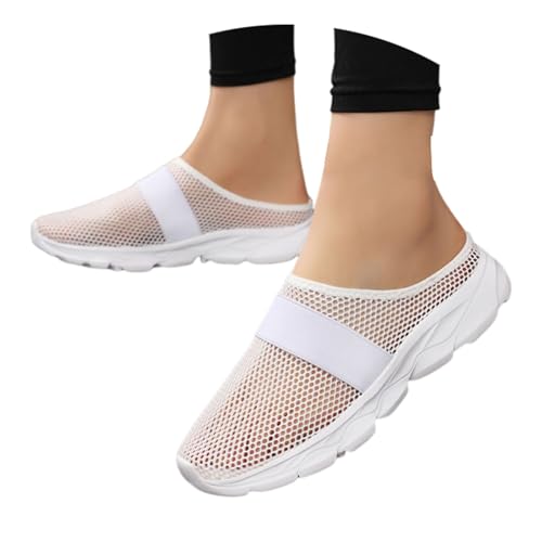 Orthopädische Hausschuhe Damen Clogs Gesundheitsschuhe Diabetiker Atmungsaktive Vermascht Turnschuhe Slip On Walkingschuhe Hausschuhe Air Cushion Freizeit Sommerschuhe White 41 von Generisch