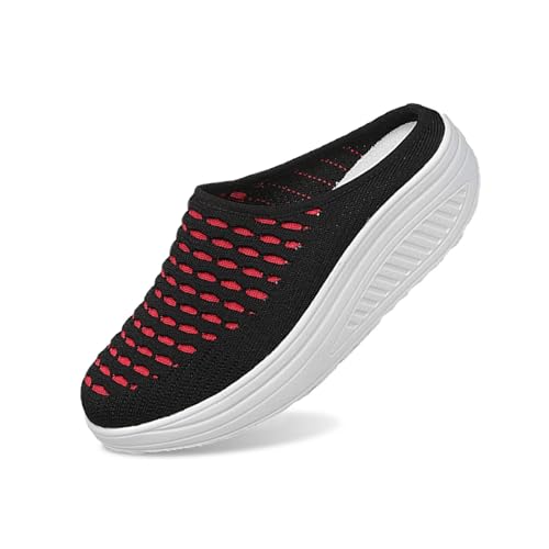Orthopädische Hausschuhe Damen Clogs & Pantoletten Für Frauen Luftkissen Freizeit Atmungsaktive Sandalen Gesundheitsschuhe Diabetiker Slip On Wanderschuhe Hausschuhe Sketches Damenschuhe (Black, 37) von Generisch