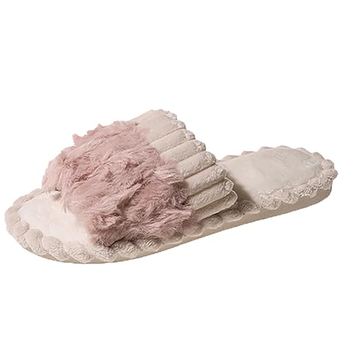 Orthopädische Hausschuhe für Damen, Memory-Schaum, Hausschuhe mit Fußgewölbeunterstützung, Plüsch-Fleece-gefüttert, Fußgewölbeunterstützung, rose, 41 EU von Generisch