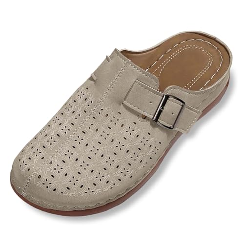 Orthopädische Sandalen Damen, Clogs Damen Hausschuhe Slip-On Kartoffelschuhe Kork-Fußbett Bequeme Pantoffeln Gartenschuhe Freizeitschuhe Mit Verstellbarer Schnalle Sandalen Leder Pantoletten 42 Orthopädische Sandalen Damen, Clogs Damen Hausschuhe Slip-On Kartoffelschuhe Kork-Fußbett Bequeme Pantoffeln Gartenschuhe Freizeitschuhe Mit Verstellbarer Schnalle Sandalen Leder Pantoletten 42 von Generisch