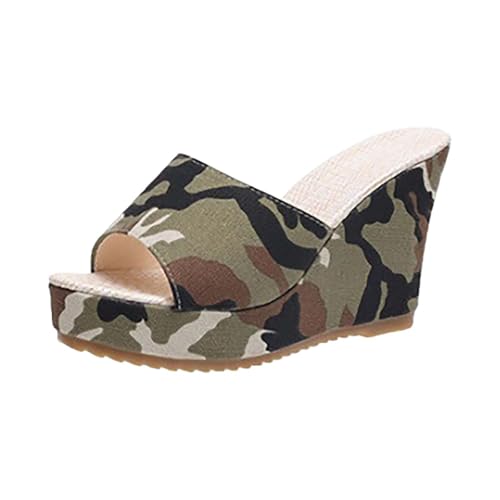Orthopädische Sandalen für Damen, Größe 38, Keilabsatz, Plateau-Sandale, Camouflage-Druck, flache Hausschuhe, rutschfest, Fischmaul, Denim-Stoff, runde Zehenpartie, Sommerschuhe, offener Zehenbereich Orthopädische Sandalen für Damen, Größe 38, Keilabsatz, Plateau-Sandale, Camouflage-Druck, flache Hausschuhe, rutschfest, Fischmaul, Denim-Stoff, runde Zehenpartie, Sommerschuhe, offener Zehenbereich von Generisch