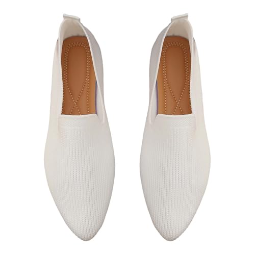 Orthopädische Schuhe Damen Flache Gewebte Sneaker Elegante spitzer Zehenbereich Kleid Schuhe Leichte Atmungsaktive Freizeitschuhe Slip On Loafers Handgefertigte Bequeme BarfußSchuhe von Generisch