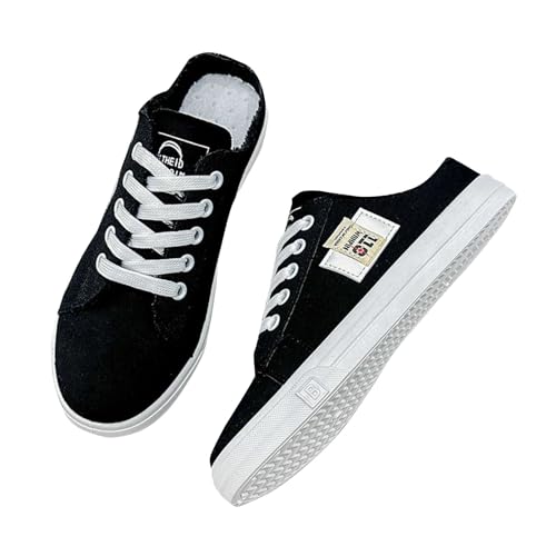 Orthopädische Schuhe Damen Modische Segeltuch Freizeitschuhe Bequeme Schnürschuhe Elegant Halb Hausschuhe Weicher Sohle Schlupfschuhe rutschfest Turnschuhe Niedriger Einzelne Schuhe von Generisch