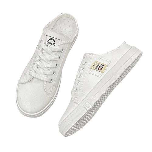 Orthopädische Schuhe Damen Modische Segeltuch Freizeitschuhe Bequeme Schnürschuhe Elegant Halb Hausschuhe Weicher Sohle Schlupfschuhe rutschfest Turnschuhe Niedriger Einzelne Schuhe von Generisch