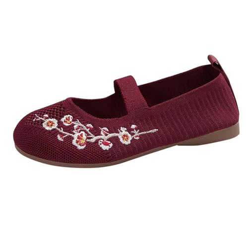 Orthopädische Schuhe Damen Slip On Freizeitschuhe Damen Halbschuhe Bootsschuhe Trekkingschuhe Wanderschuhe Strickschuhe Trainingsschuhe Walkingschuhe Flache Schuhe Leichte Bequeme Atmungsaktiv von Generisch