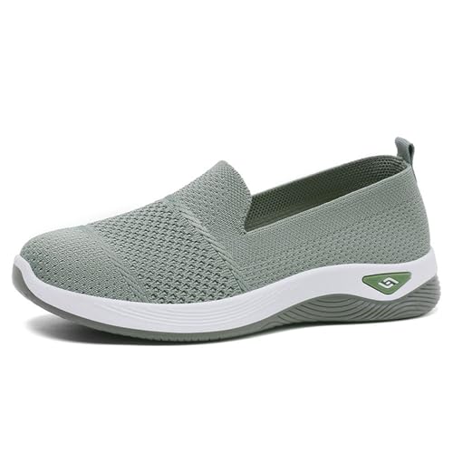 Orthopädische Schuhe Damen Slip On Sneaker Leicht Sommerschuhe Gewebt Atmungsaktiv Turnschuhe Breite Füße Arch Support Walkingschuhe Bequeme Schlupfschuhe Lässige Laufschuhe Outdoor Sportschuhe von Generisch
