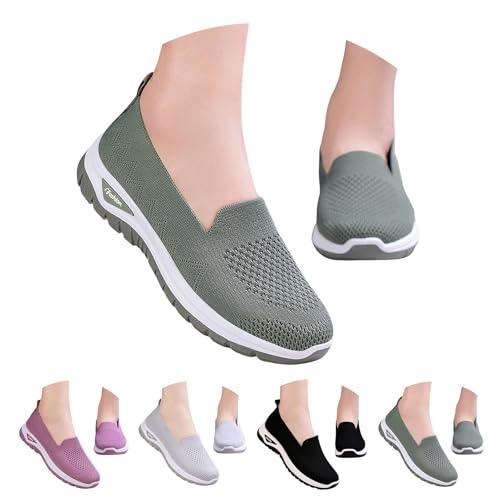 Orthopädische Schuhe Damen Weite H Slip In Sneaker Damen Weit Halbschuhe Ohne Schnürsenkel Walkingschuhe Mesh Schlupfschuhe Plateau Sportschuhe Leicht Turnschuhe Rutschfest Sneakers Atmungsaktiv von Generisch