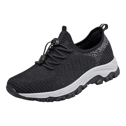 Orthopädische Schuhe Herren, Sneaker Herren 43 Schwarz Atmungsaktiv Mesh Sportschuhe Weich Leicht Turnschuhe rutschfest Fitnessschuhe Winter Fahrradschuhe Diabetiker Walkingschuhe Pflege Schuhe 1 von Generisch
