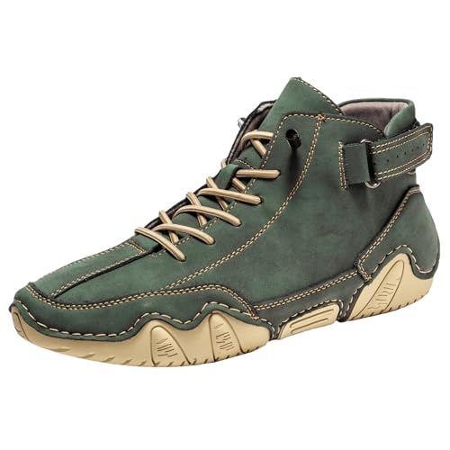 Orthopädische Schuhe Herren Leder Barfußschuhe Herren Outdoor Wandern Wasserdicht Knöchelhoch Außenschuhe Rutschfest Wanderschuhe Outdoor Wandern Ankle Boots Mit Schnürsenkel Trainingsschuhe von Generisch