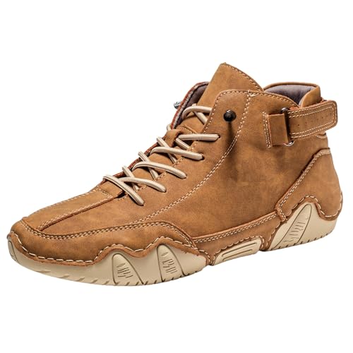 Orthopädische Schuhe Herren Leder Barfußschuhe Herren Outdoor Wandern Wasserdicht Knöchelhoch Außenschuhe Rutschfest Wanderschuhe Outdoor Wandern Ankle Boots Mit Schnürsenkel Trainingsschuhe von Generisch