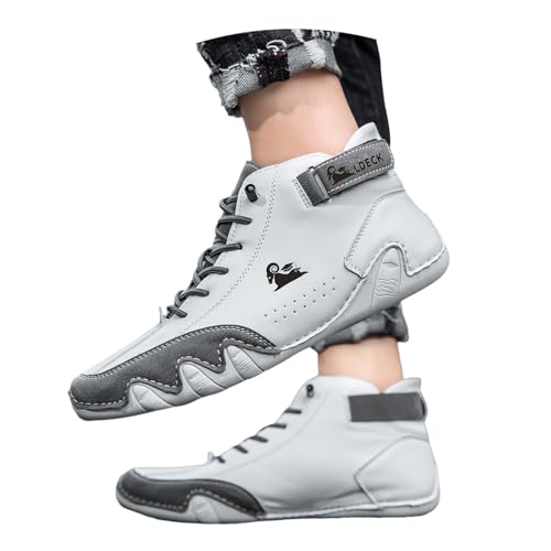 Orthopädische Schuhe Herren Wasserdicht Damen Unsex Wasserdichter & Schmerzlindernder Leder-Barfußschuh, Freizeitschuhe Grau 43 von Generisch