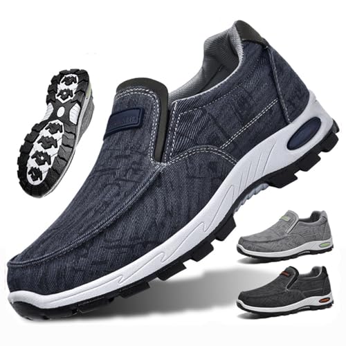 Orthopädische Slip-on-Schuhe, bequeme Wanderschuhe, Herren-Fußgewölbeunterstützung, Slip-on, Segeltuch, rutschfest, Wander-Sneaker, blau, 46 EU Orthopädische Slip-on-Schuhe, bequeme Wanderschuhe, Herren-Fußgewölbeunterstützung, Slip-on, Segeltuch, rutschfest, Wander-Sneaker, blau, 46 EU von Generisch