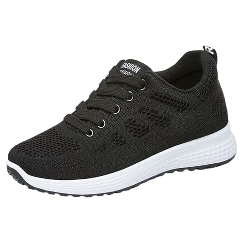 Orthopädische Sneaker Damen Keilabsatz Tennisschuhe Atmungsaktive Netzgewebe Wanderschuhe Leichte Laufschuhe Klassische Modische Turnschuhe Freizeit Loafers Schnürhalbschuhe Alle Jahreszeiten von Generisch