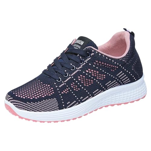 Orthopädische Sneaker Damen Keilabsatz Tennisschuhe Atmungsaktive Netzgewebe Wanderschuhe Leichte Laufschuhe Klassische Modische Turnschuhe Freizeit Loafers Schnürhalbschuhe Alle Jahreszeiten von Generisch