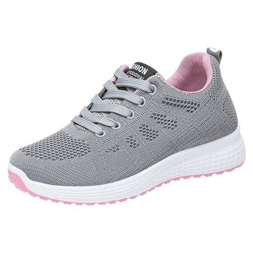 Orthopädische Sneaker Damen Keilabsatz Tennisschuhe Atmungsaktive Netzgewebe Wanderschuhe Leichte Laufschuhe Klassische Modische Turnschuhe Freizeit Loafers Schnürhalbschuhe Alle Jahreszeiten von Generisch