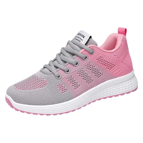 Orthopädische Sneaker Herren Damen Plateau Sportschuhe Atmungsaktive Netzgewebe Tennisschuhe Schnürhalbschuhe Leichte Turnschuhe rutschfeste Freizeitschuhe Weiche Sohle Straßenlaufschuhe von Generisch