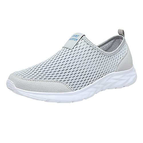 Orthopädische Turnschuhe Für Damen, Luftpolster-Slip-On-Wanderschuhe Für Damen Mesh Atmungsaktiv Sportschuhe Outdoor-Strick Walkingschuhe Leichte Weiche Freizeitschuhe Weichen Sohle Schlupfschuhe von Generisch