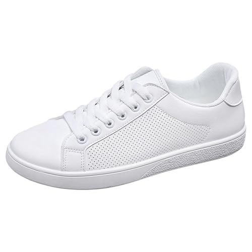 Orthopädische Turnschuhe Herren Flach Sohle Freizeitschuhe aus Leder Leichtgewichts Walkingschuhe Fashion Laufschuhe Sportlich Outdoorschuhe Breite Füße Schnürhalbschuhe Weichen Sohle Sportschuhe von Generisch