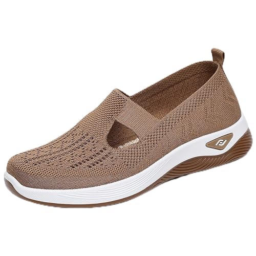 Orthopedic Shoes for Women, Women's Casual Breathable Slip On Orthopedics Walking Sneakers, Comfortable Non-Slip Soft Sole Mesh Orthopedic Shoes (Coffee,41) von Generisch