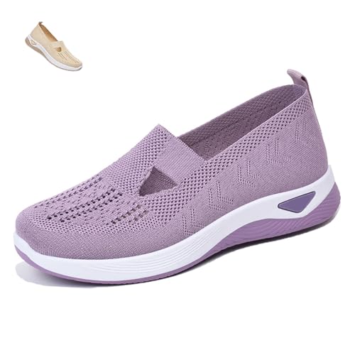 Orthopedic Shoes for Women, Women's Casual Breathable Slip On Orthopedics Walking Sneakers, Comfortable Non-Slip Soft Sole Mesh Orthopedic Shoes (Purple,39) von Generisch