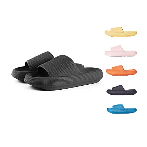 Orthoslipper Original Damen Herren,Pummis Original für Damen Wolkenschuhe,EVA Rutschfeste Badeschlappen (Black, Erwachsene, Damen, 42, Numerisch (von/bis), EU Schuhgrößensystem, 43, M) von Generisch