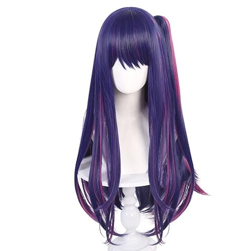 Oshi No Ko Hoshino Ai Cosplay Perücke, Lila Anime Cosplay Kostüm Wig with Clip Ponytail, Damen Perücken für Halloween Oshi No Ko Hoshino Ai Cosplay Perücke, Lila Anime Cosplay Kostüm Wig with Clip Ponytail, Damen Perücken für Halloween von Generisch