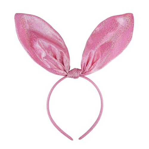 Osterhasen Ohr Stirnband Plüsch Cosplay Kostüm Zubehör für Osterfest Comic Konventionen Haarreife Stirnbänder Glitzerndes großes Hasenohren-Stirnband für Ostern Party-Haarschmuck von Generisch