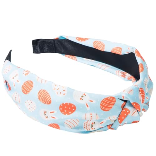 Ostern-Stirnbänder für Mädchen,Ostern-Stirnband, Geknotetes Stirnband für Mädchen, Bedruckte Stirnbänder mit Hasenei-Motiv, bunte Frühlings-Stirnbänder für Damen von Generisch