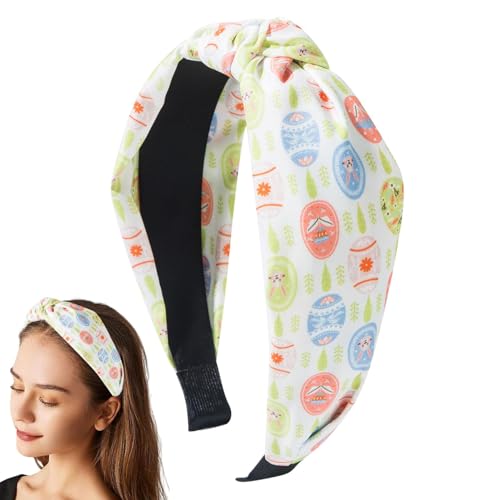 Ostern-Stirnbänder für Mädchen,Ostern-Stirnband,Geknotetes Stirnband Haarschmuck - Stirnband mit Hasen-Ei-Aufdruck, Frühlings- und Urlaubsaccessoires für Damen von Generisch