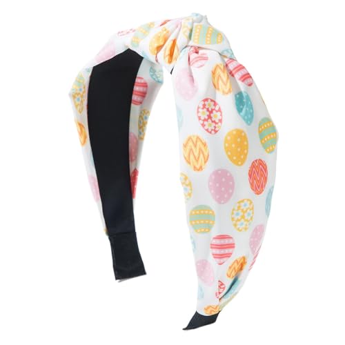 Ostern-Stirnbänder für Mädchen,Ostern-Stirnband | Breites geknotetes Stirnband für Frauen - Stirnband mit Hasen-Ei-Aufdruck, Frühlings- und Urlaubsaccessoires für Damen von Generisch