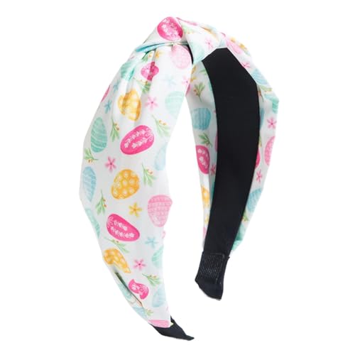 Ostern-Stirnband,Ostern-Stirnbänder für Frauen | Breites Top-Knoten-Stirnband | Bedruckte Stirnbänder mit Hasenei-Motiv, bunte Frühlings-Stirnbänder für Damen von Generisch