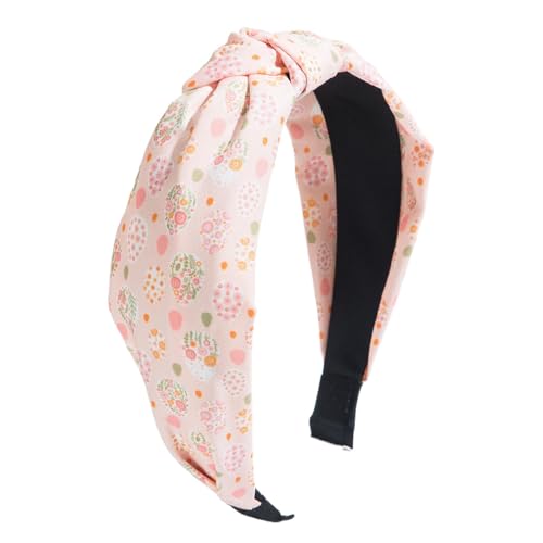 Ostern-Stirnband,Ostern-Stirnbänder für Frauen - Breites Top-Knoten-Stirnband | Frohe Ostern Stirnband mit Hasen-Ei-Print, Stirnband für Frauen, Frühlings-Haarschmuck von Generisch