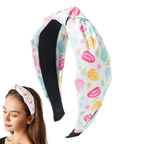 Ostern-Stirnband,Ostern-Stirnbänder für Frauen - Geknotetes Stirnband für Mädchen | Stirnband mit Hasen-Ei-Aufdruck, Frühlings- und Urlaubsaccessoires für Damen von Generisch