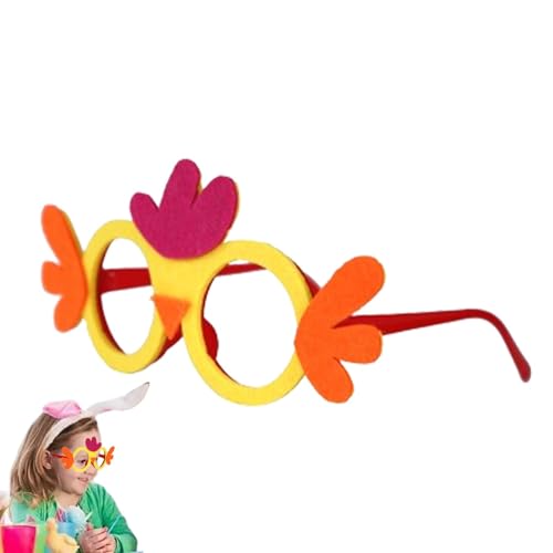 Osterparty-Dekoration, Hasenohren, Kükeneier, Gläser | Lustige Photobooth-Requisiten | Osterbrille, leichtes Osterzubehör in lebendigen Farben für die Osterparty von Generisch