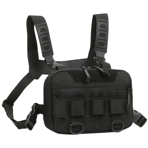 Outdoor Brusttasche – Oxford Stoff Wander Brustbeutel Angeltasche 20L | Multifunktionale Jagdweste Mit Belüftetem Rückenmesh Für Camping Trekking Jagd Angeln Reisen Alltag Große Öffnung Stauraum Zubeh von Generisch