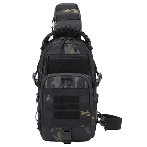 Outdoor Camping Chestruest Pack - Wasserdichte Sling -Beutel Männer, Taktische Sportschulter | Multifunktionaler Reisegetriebe Organizer, Wanderklettern Cycling Fishing Utility Mit Armee -Fans Rucksac von Generisch