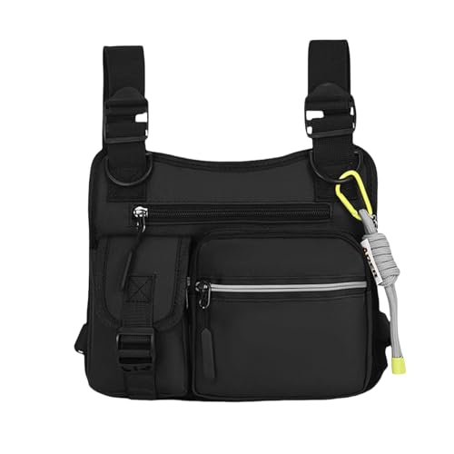 Outdoor Chest Bag for Men, Adjustable Zipper Multi-Functional Tactical Chest Bag, for Sport, Outdoor Hiking (Black) von Generisch