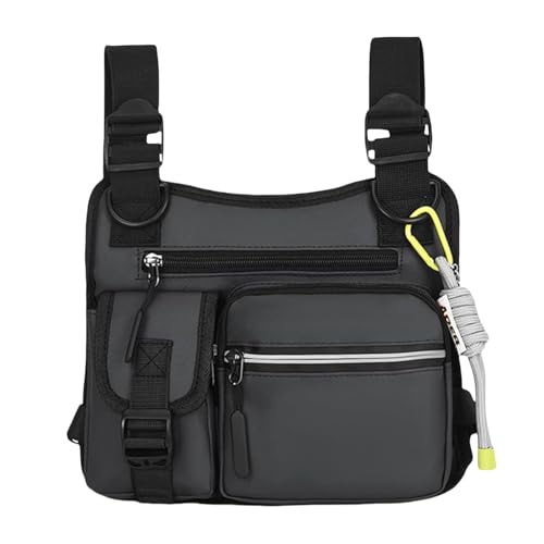 Outdoor Chest Bag for Men, Adjustable Zipper Multi-Functional Tactical Chest Bag, for Sport, Outdoor Hiking (Gray) von Generisch