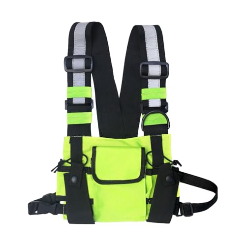 Outdoor Chest Front Bag - Sport Chest Front Pack | Chest Bag for Men with Extra Storage | Chest Bag Radio Vest Chest Pack for Men | Waterproof Outdoor Sports Chest Bag for Running, Cycling, leuchtend von Generisch
