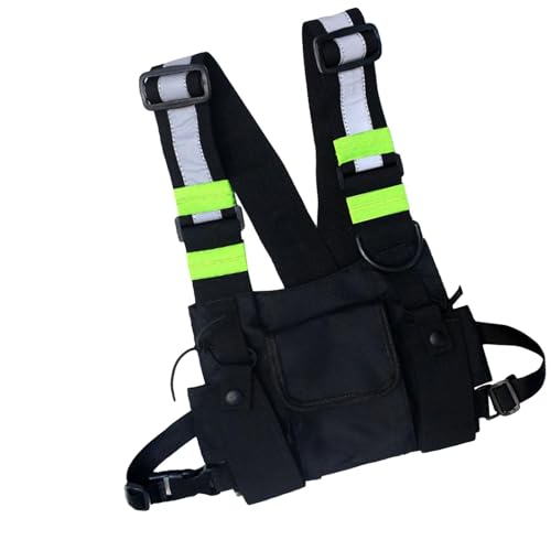 Outdoor Chest Front Bag - Sports Chest Front Pack | Chest Bag for Men with Extra Storage | Chest Bag Radio Vest Chest Pack for Men | Waterproof Outdoor Sports Chest Bag for Running, Cycling, Schwarz , von Generisch