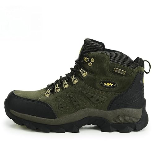 Outdoor High-Helper Bergsteigerschuhe atmungsaktive Freizeitschuhe Wanderschuhe Männer und Frauen (Armee Grün Gelb,38) von Generisch