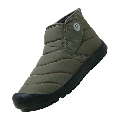 Outdoor Stiefel Herren Breite Füße, Schneestiefel Herren Wasserdicht Ohne Schnürsenkel Freizeitschuhe Snowboots Niedrige Wanderschuhe Schneeschuhe Warme Vegan Herbstschuhe rutschfeste Bootsschuhe von Generisch