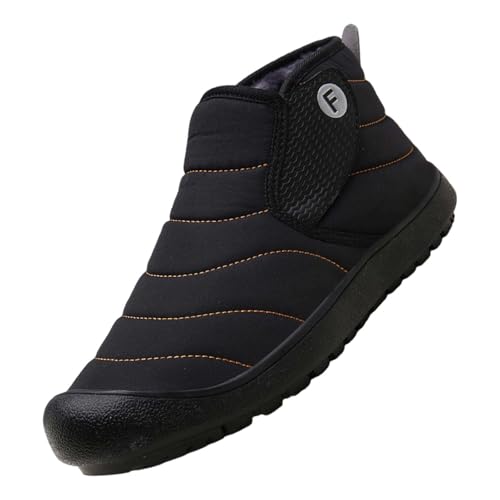 Outdoor Stiefel Herren Breite Füße, Schneestiefel Herren Wasserdicht Ohne Schnürsenkel Freizeitschuhe Snowboots Niedrige Wanderschuhe Schneeschuhe Warme Vegan Herbstschuhe rutschfeste Bootsschuhe von Generisch