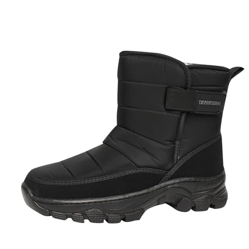 Outdoor Winterstiefel Herren Schneestiefel Warm Gefüttert Schneeschuhe mit wasserdichtem Obermaterial Wasserdicht Winterboots Rutschfest Sohlen Halbschaft Stiefel Verdickt Wollstiefel von Generisch